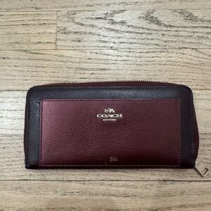 Coach Burgundy Leather Wallet